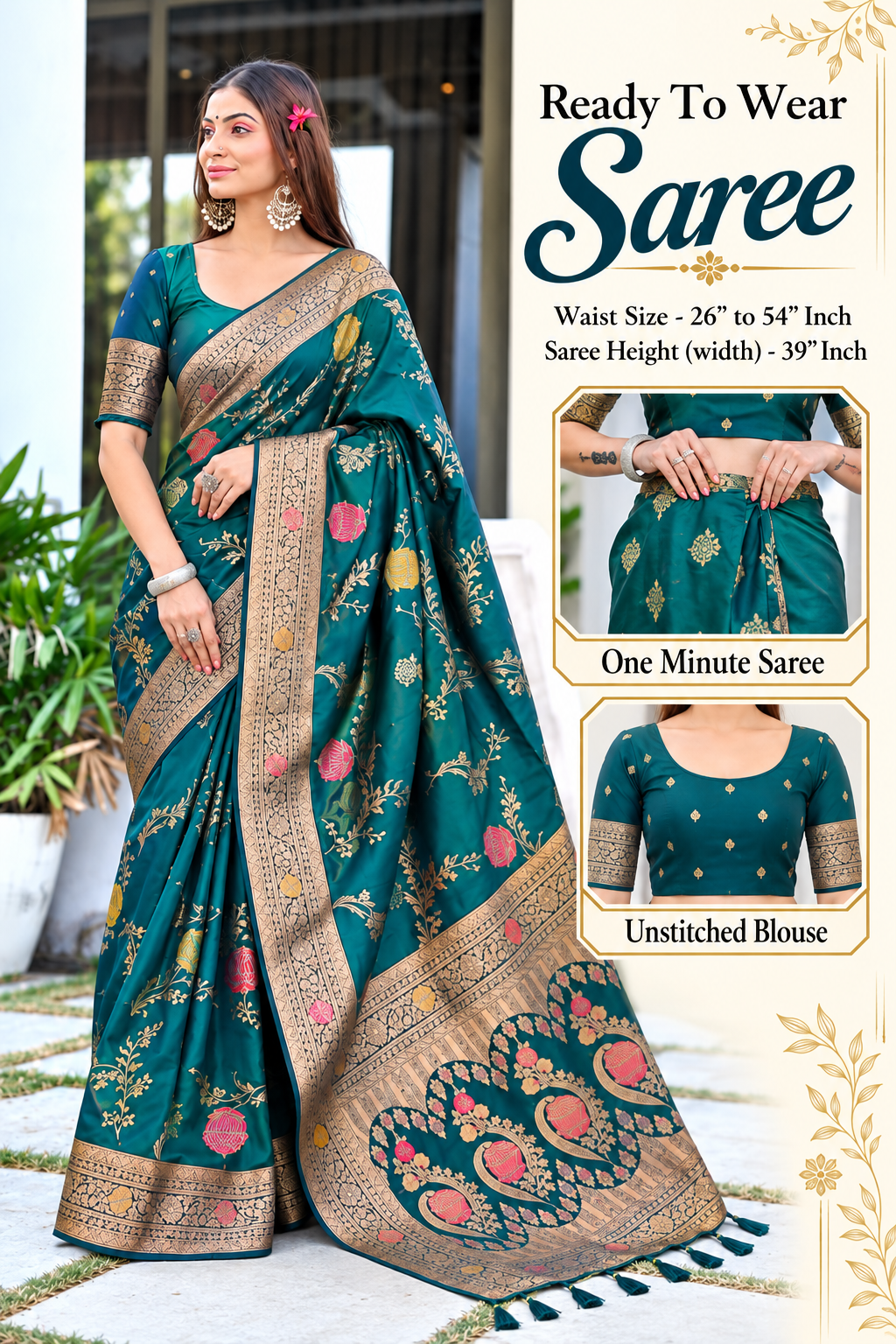 Ready to Wear Pathni Woven Pure Silk Saree