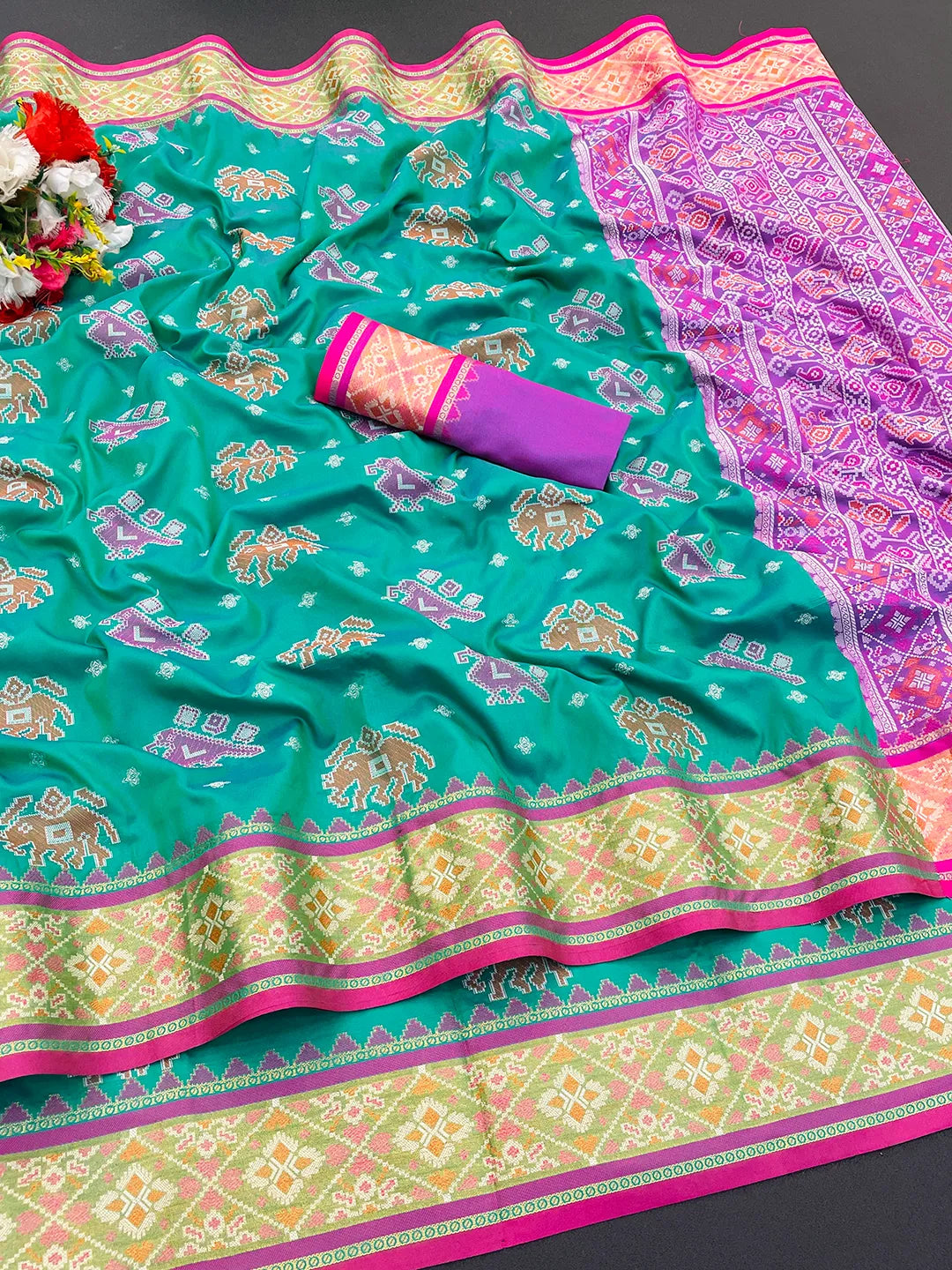 Woven Banarasi Patola Jacquard Pure Silk Saree