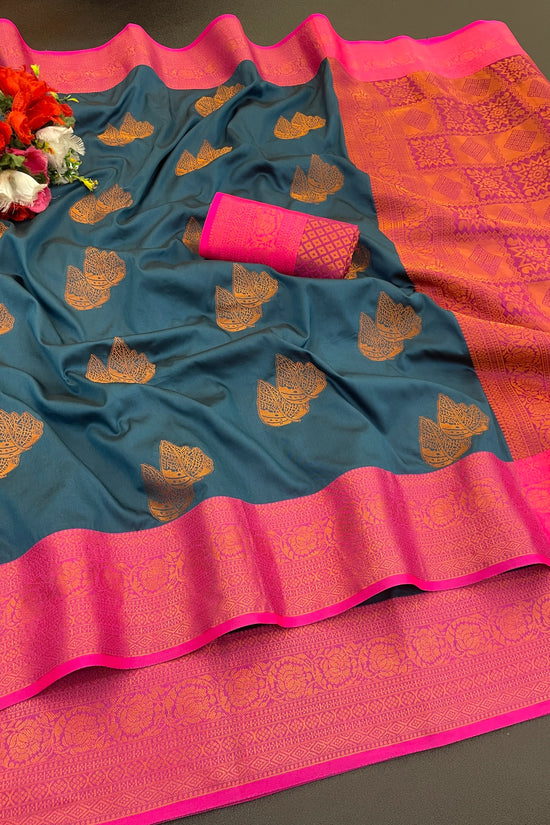 Banarasi Softy Copper Zari Weaving Kanjivaram Silk Saree