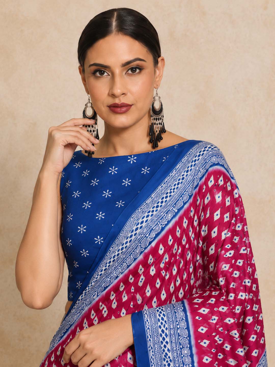 Ready to Wear Jaipuri Mul Cotton Geometric Printed Saree for Women