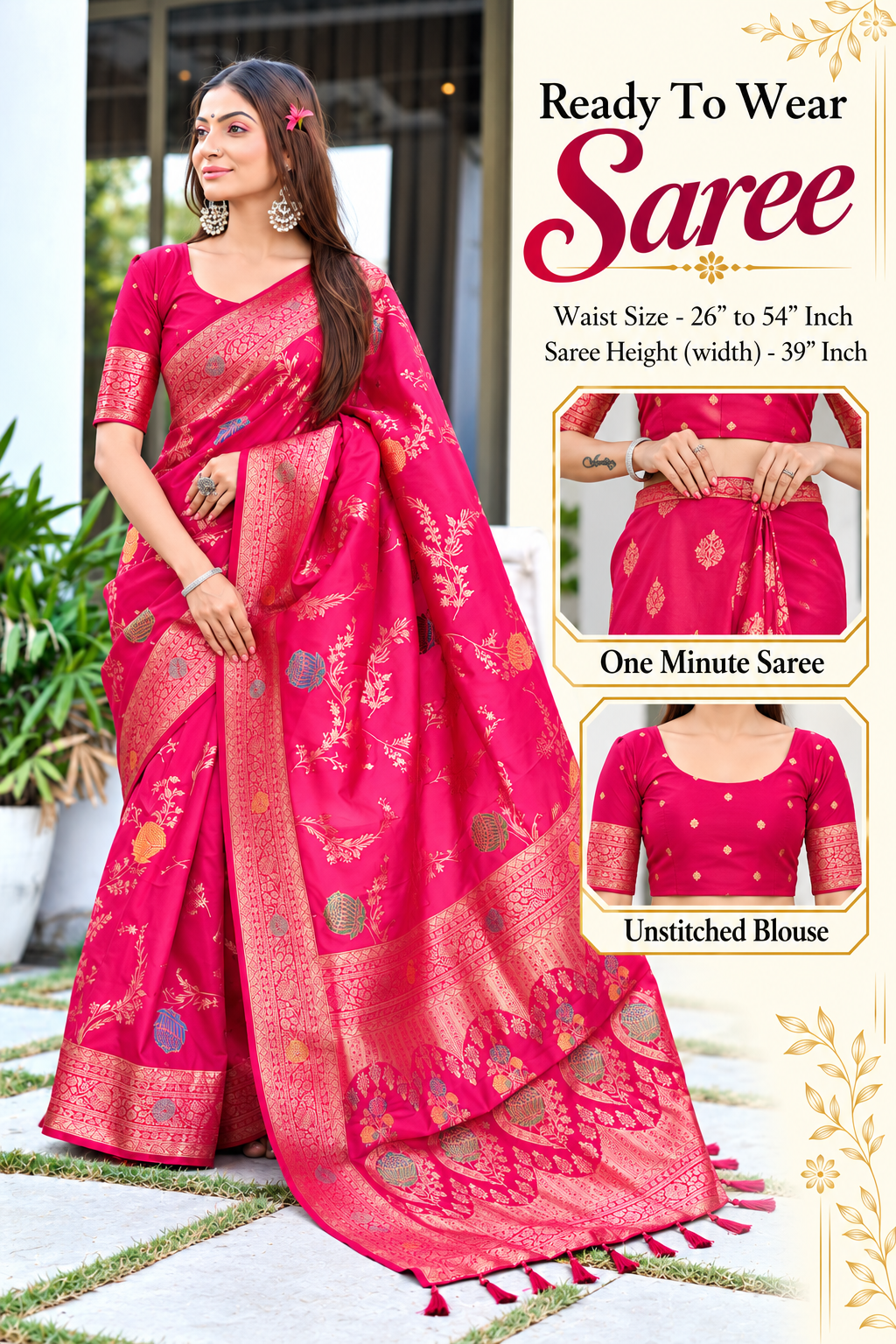 Ready to Wear Pathni Woven Pure Silk Saree