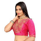 Vichitra Silk Embroidered Blouse