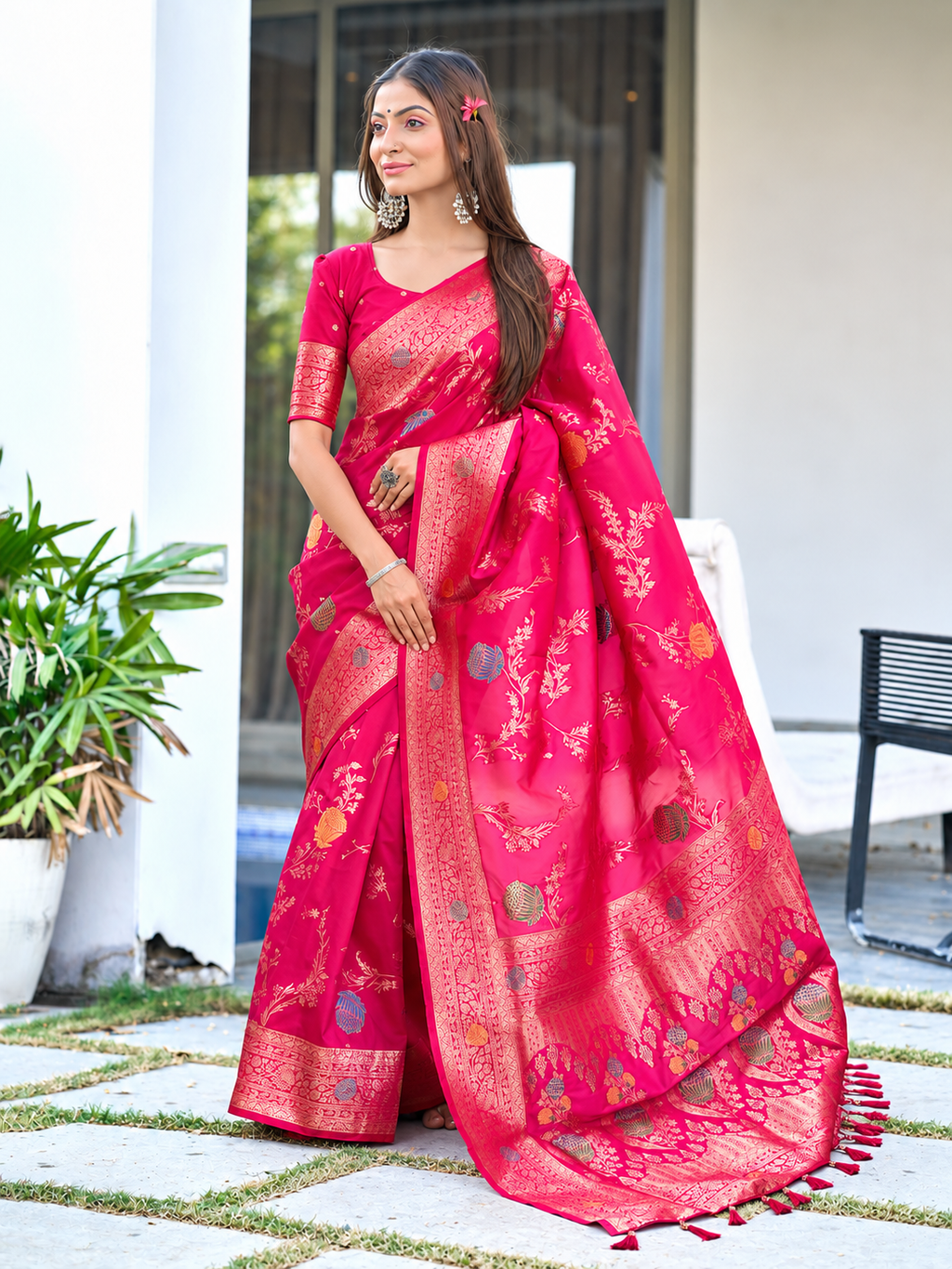 Ready to Wear Paithani Woven Pure Silk Saree
