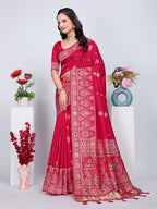 Patola Silk Saree with Traditional Pallu and Tassel Border