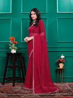 Chiffon   Siroski Daimond  Lace Work Sarees