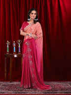 Chinon Shaded Saree with Siroski Diamond Work