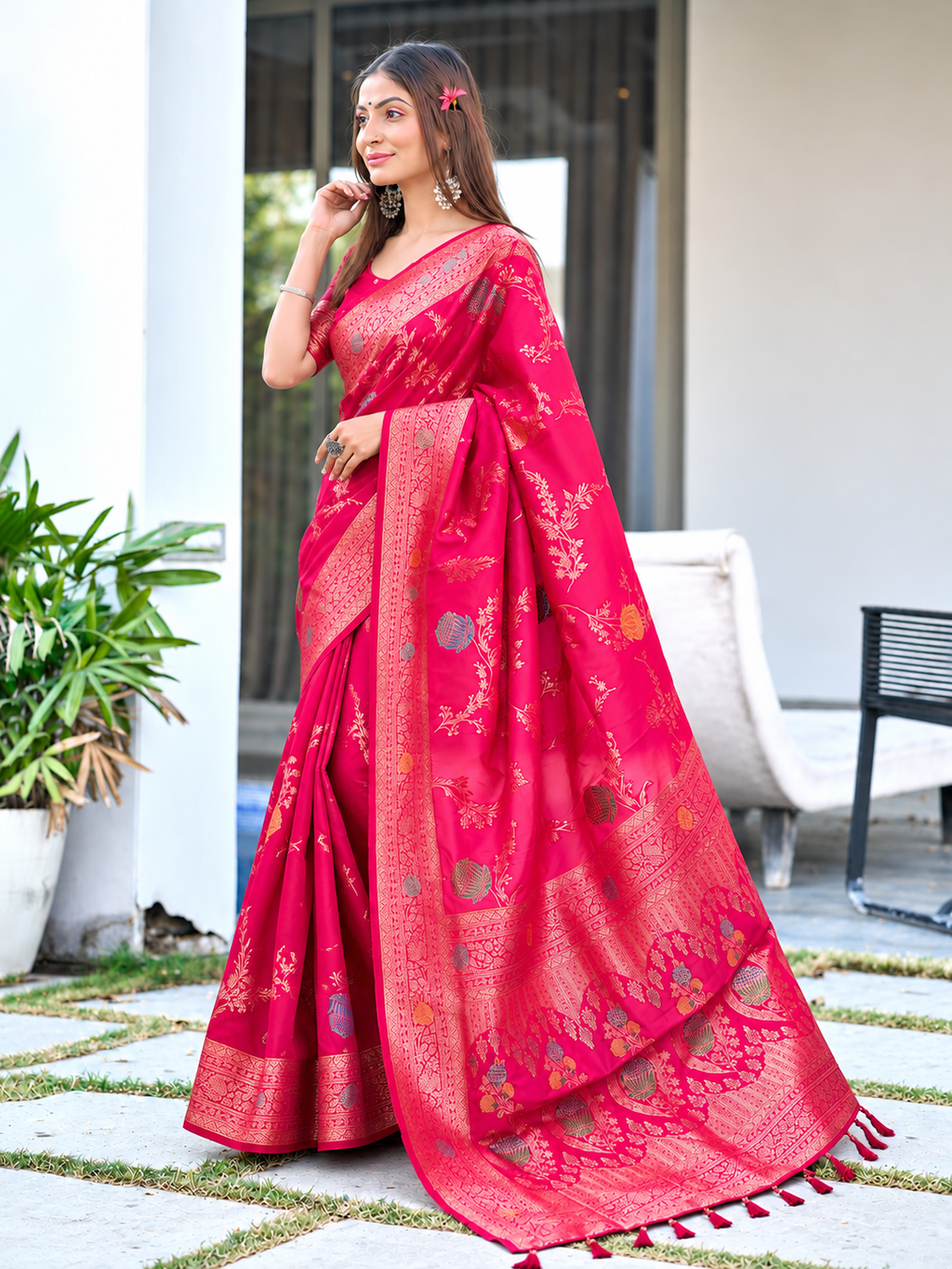 Ready to Wear Paithani Woven Pure Silk Saree