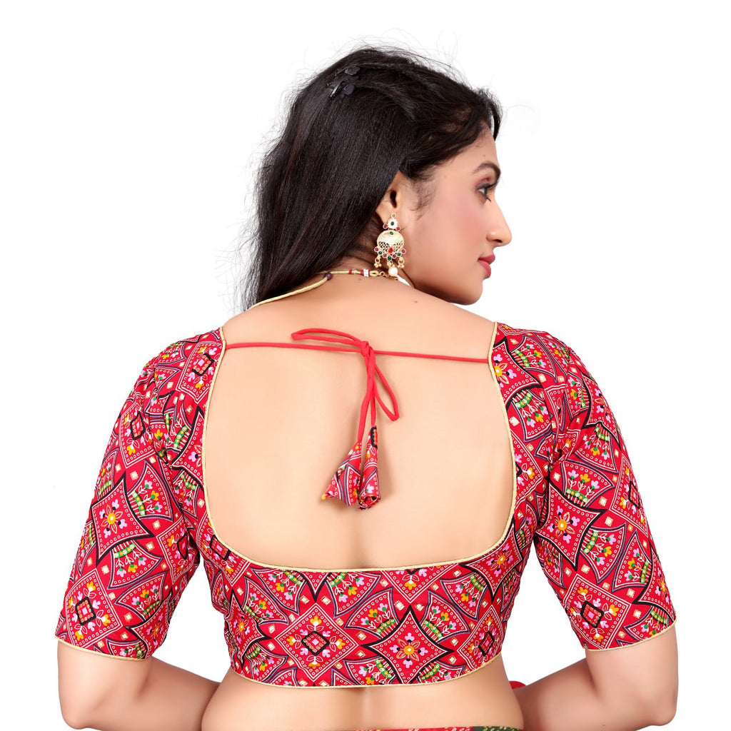 Cotton Soft Silk Bandhani Printed Blouse
