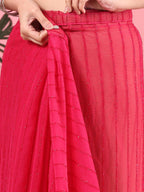 Ready To Wear Chiffon Zari Linen Saree