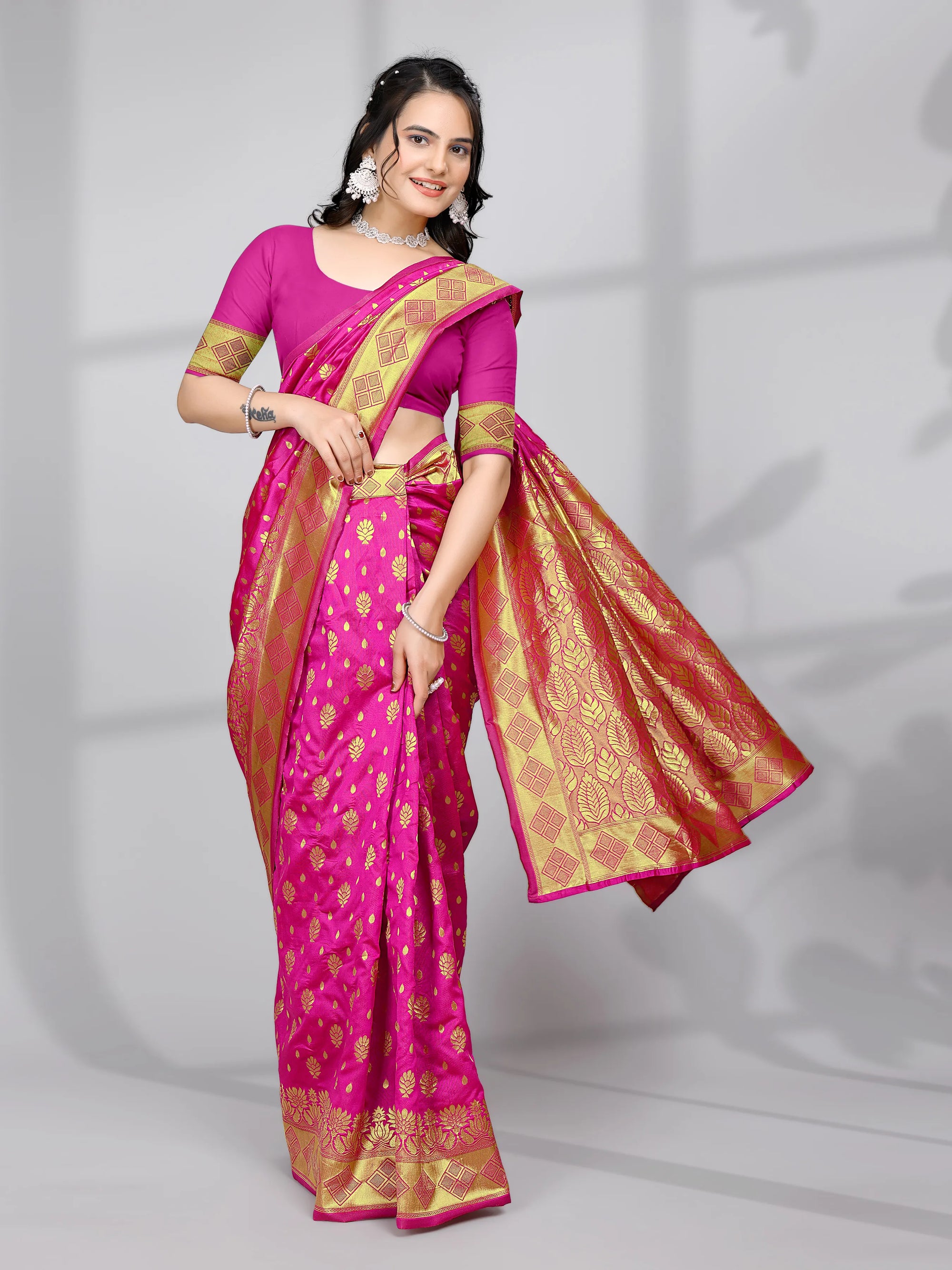 Ready to Wear Woven Banarasi Jacquard Pure Silk Saree