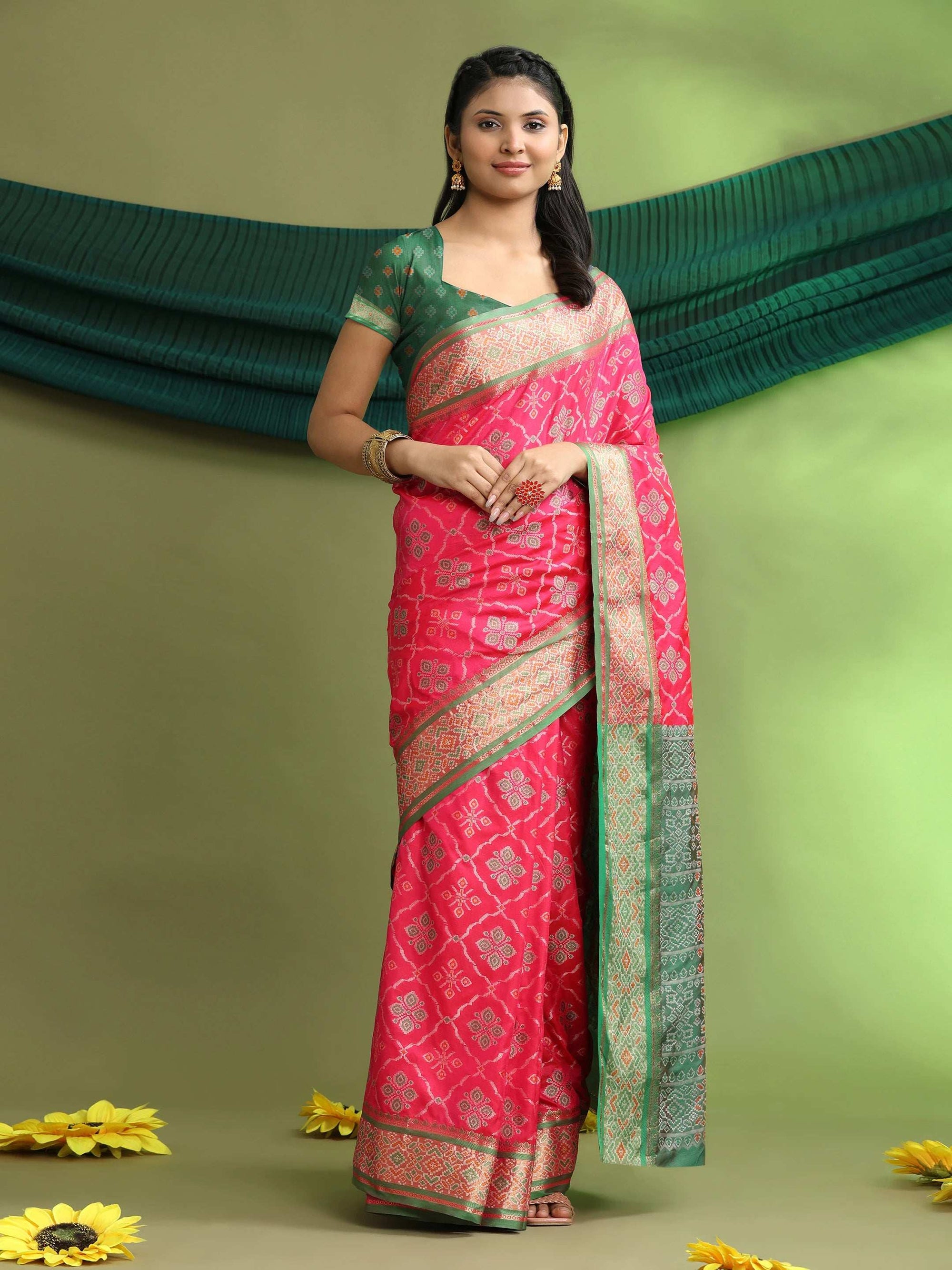 Woven Banarasi Patola Jacquard Pure Silk Saree