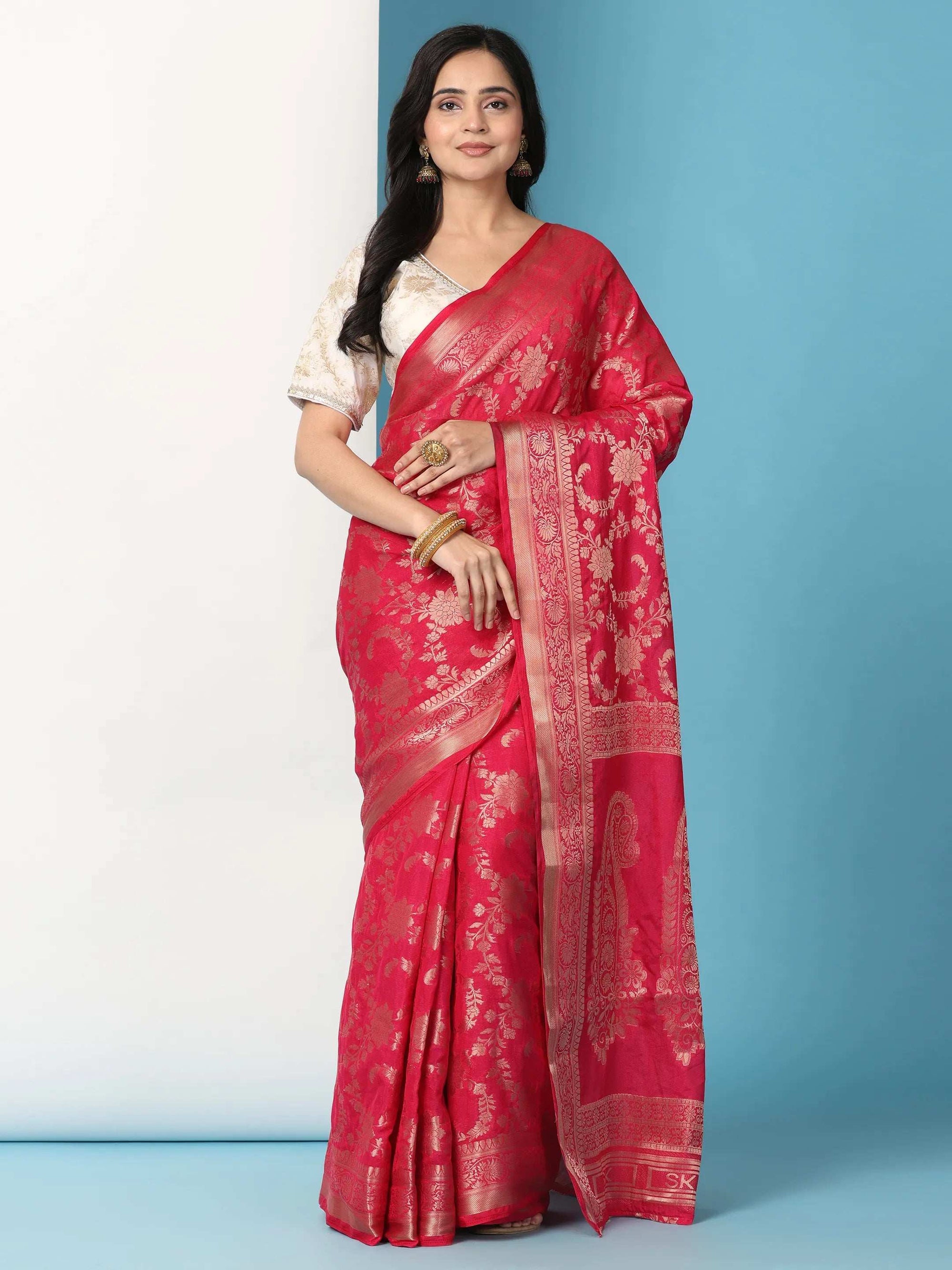 Ready to Wear Pure Banarasi Georgette Saree
