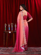 Chinon Shaded Saree with Siroski Diamond Work