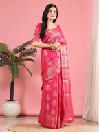 Banarasi Georgette Jacquard Saree With Embroidered Blouse