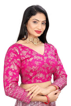 Pure Dola Silk Jacquard Embroidered Blouse