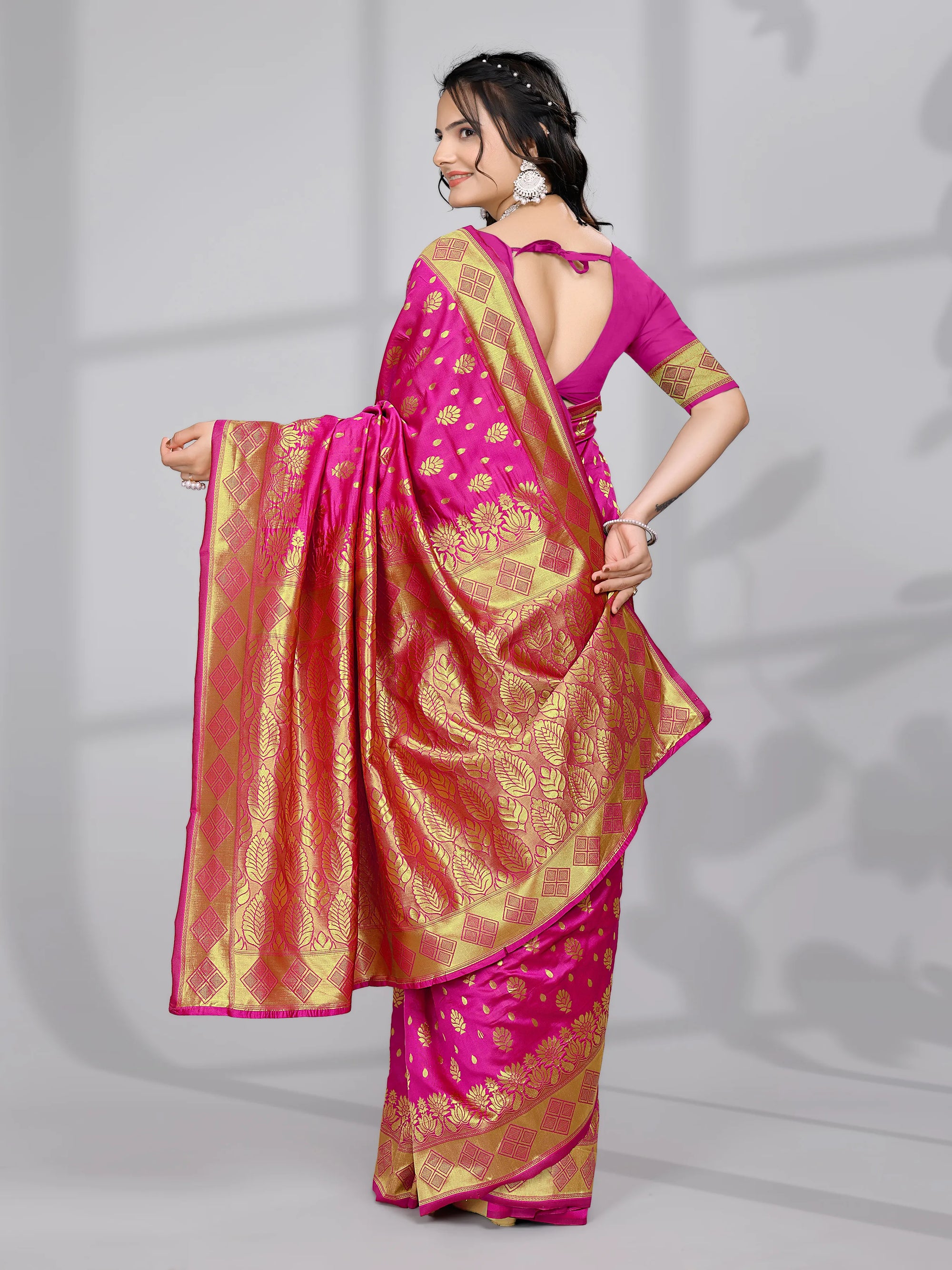 Ready to Wear Woven Banarasi Jacquard Pure Silk Saree