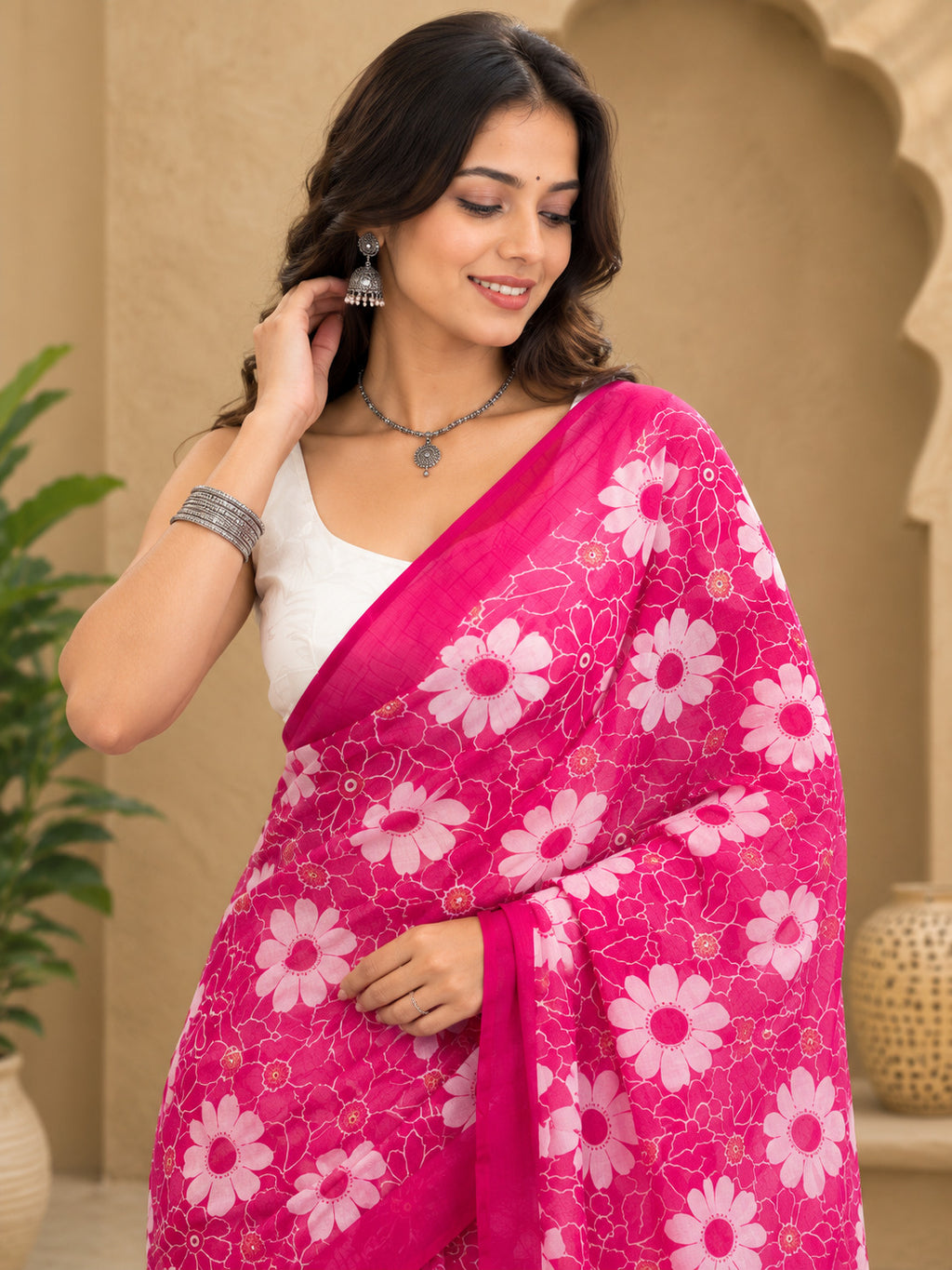 Ready to Wear Jaipuri Mul Cotton Printed Saree for Women