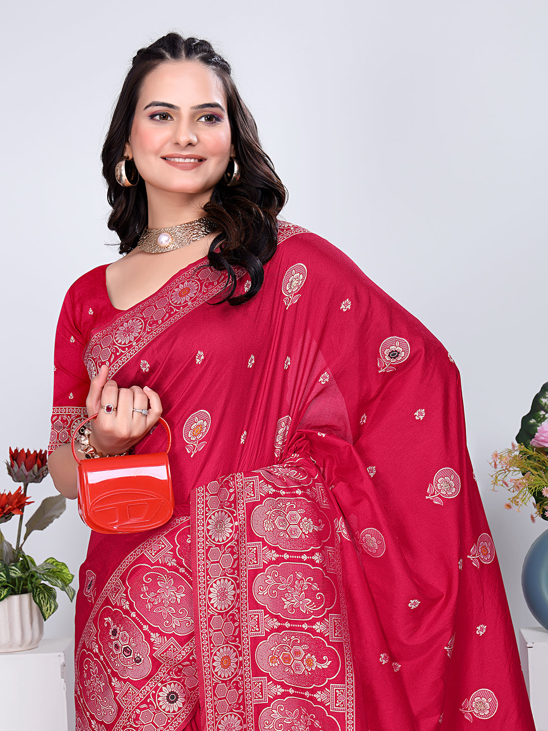 Patola Silk Saree with Traditional Pallu and Tassel Border