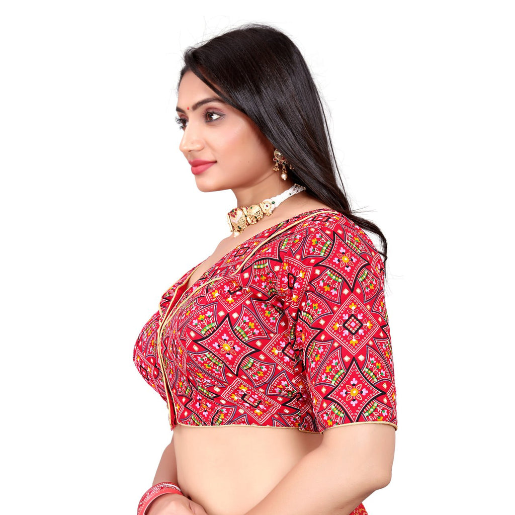 Cotton Soft Silk Bandhani Printed Blouse