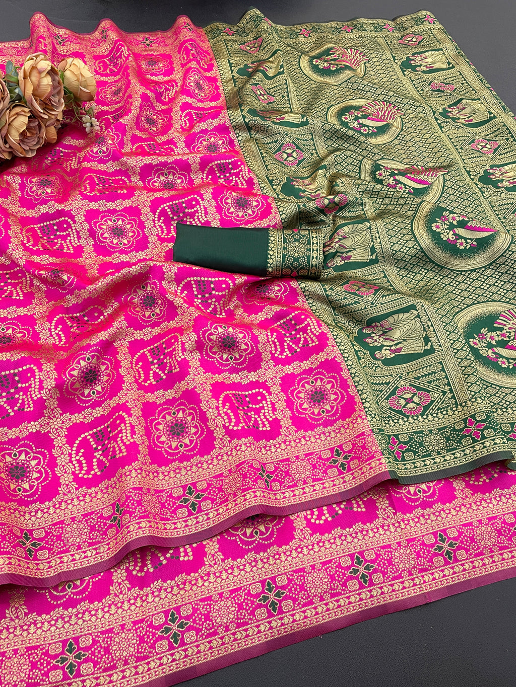 Banarasi Jacquard Pure Silk Saree with Traditional Zari Weaving