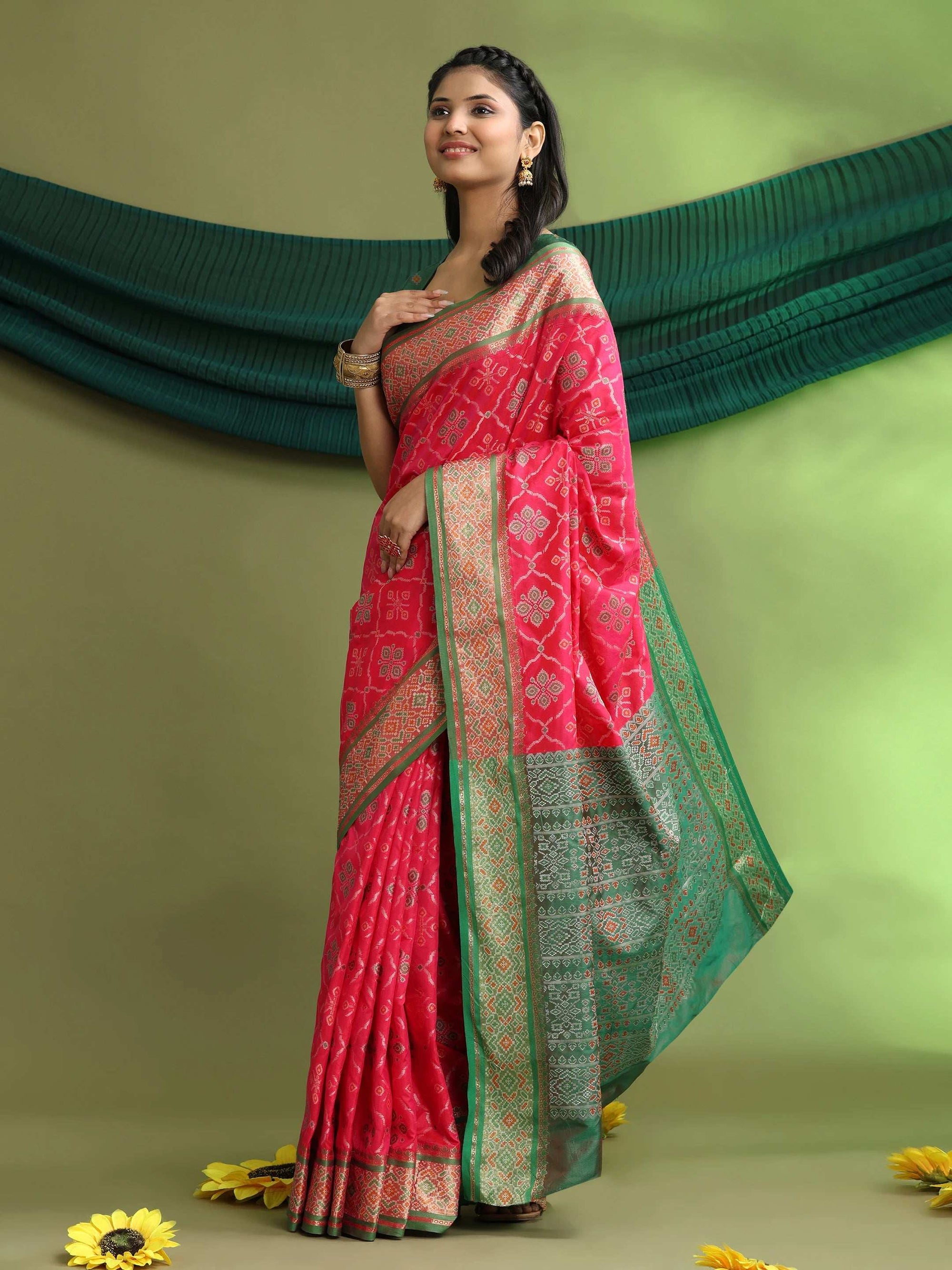 Woven Banarasi Patola Jacquard Pure Silk Saree