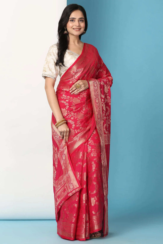 Ready to Wear Pure Banarasi Georgette Saree
