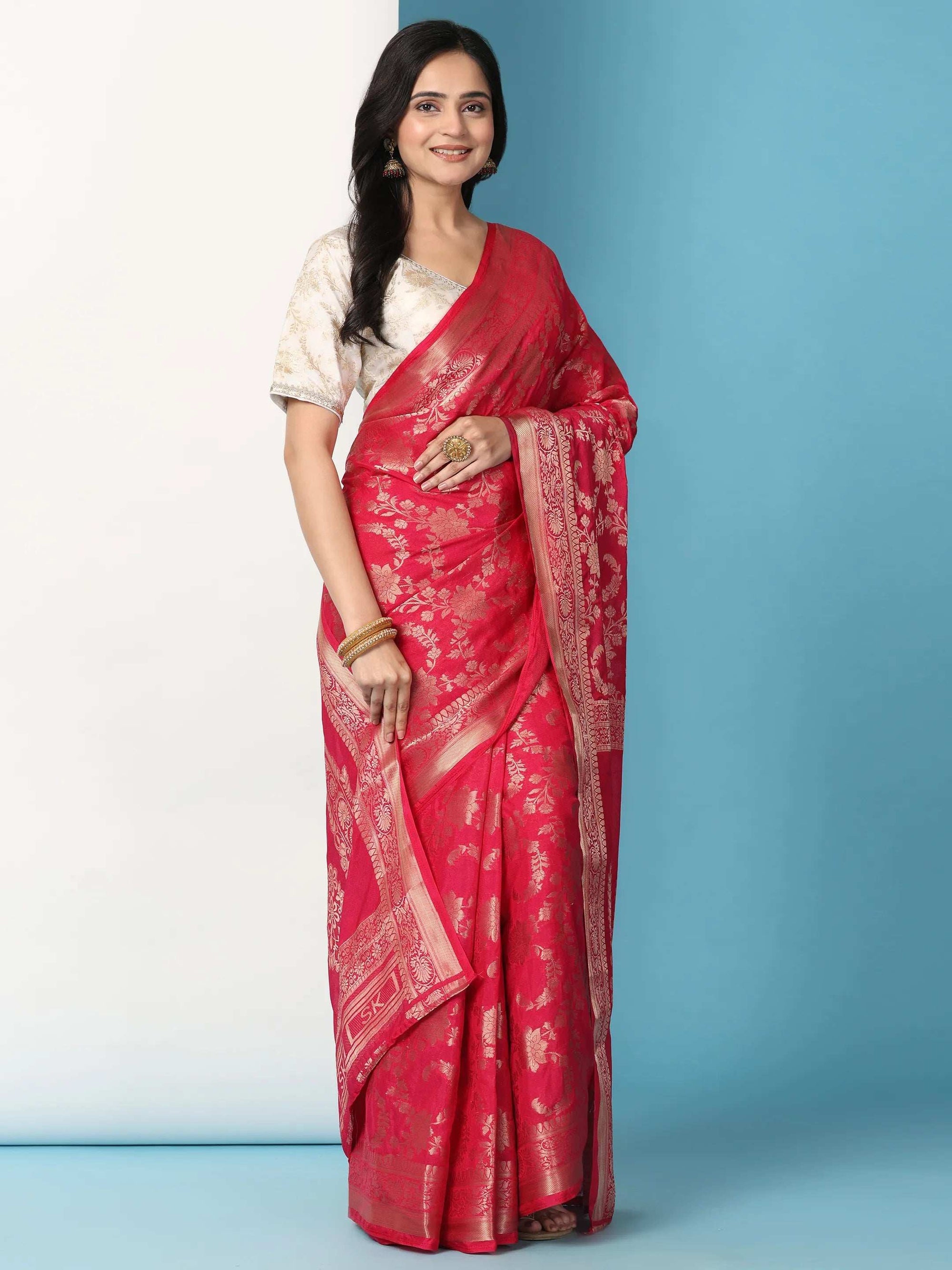 Ready to Wear Pure Banarasi Georgette Saree