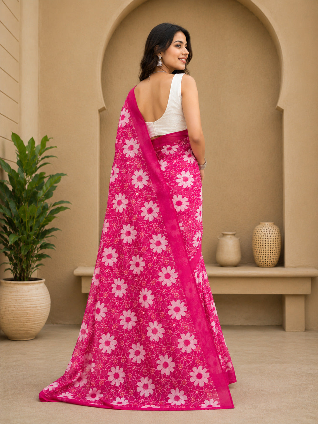 Ready to Wear Jaipuri Mul Cotton Printed Saree for Women