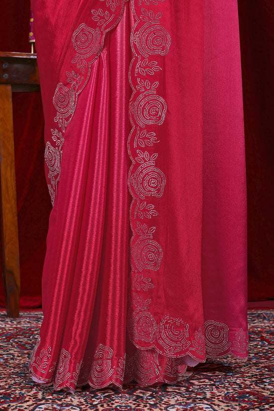 Chinon Shaded Saree with Siroski Diamond Work