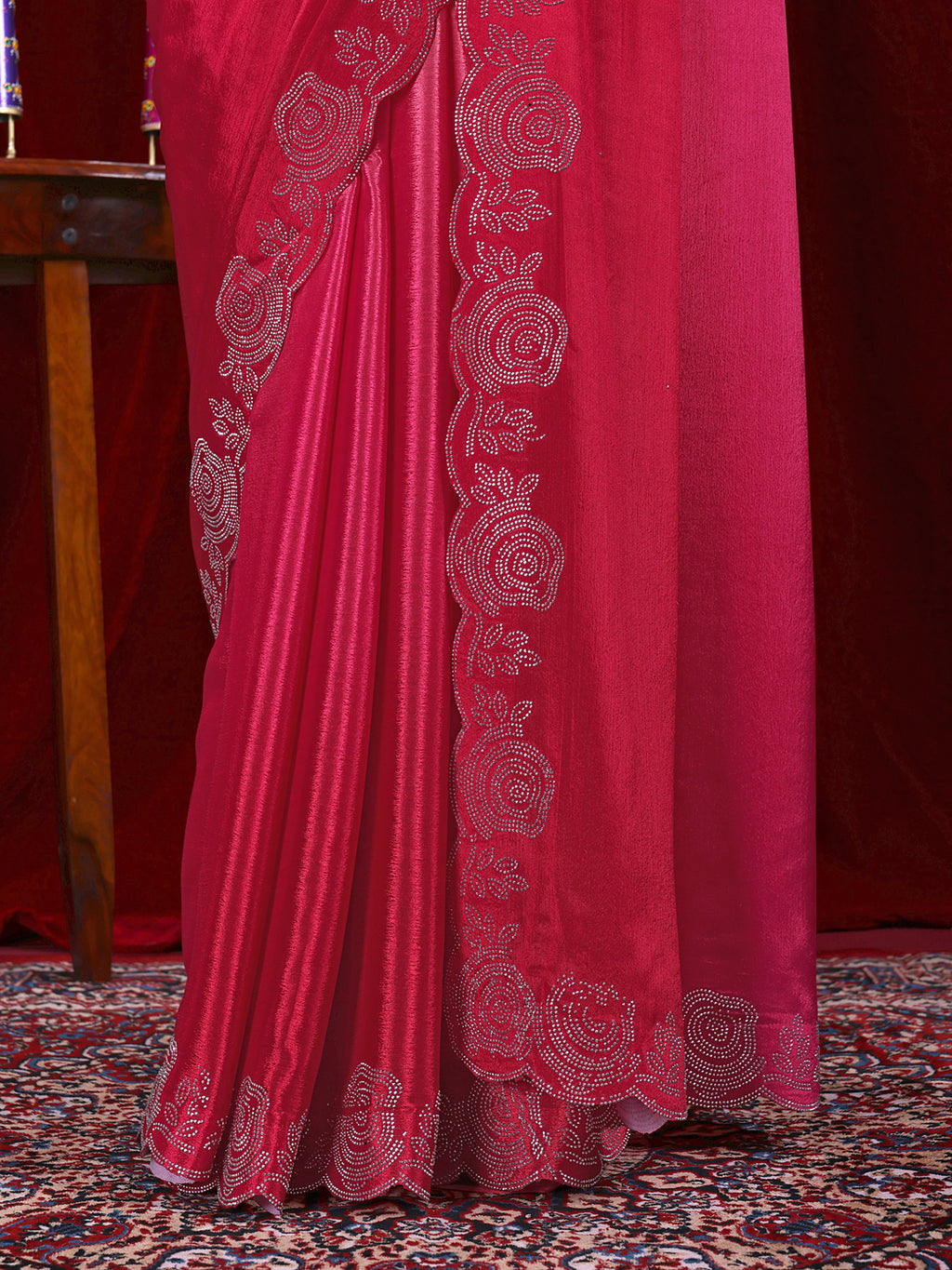 Chinon Shaded Saree with Siroski Diamond Work