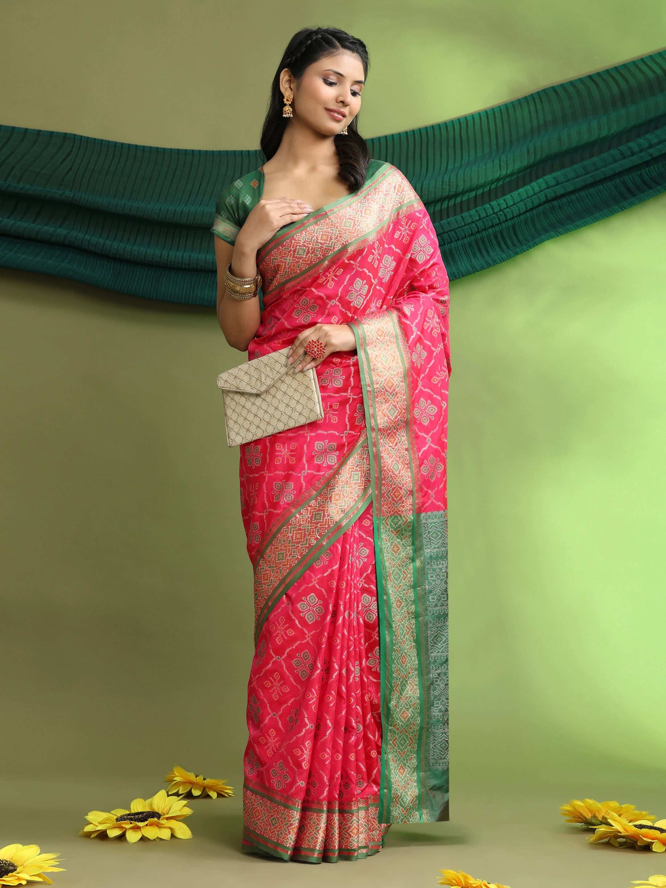 Woven Banarasi Patola Jacquard Pure Silk Saree
