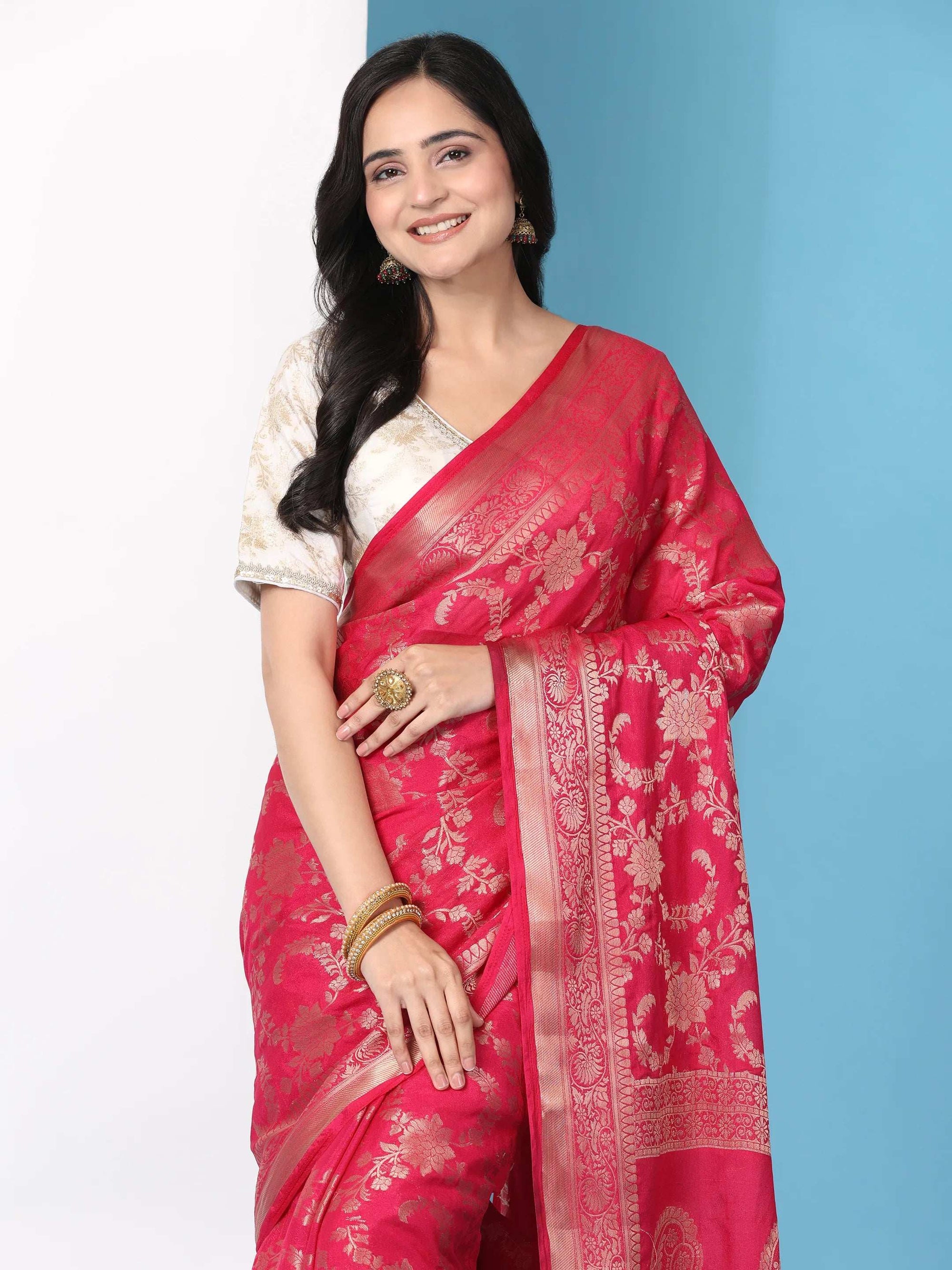 Ready to Wear Pure Banarasi Georgette Saree