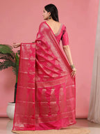 Banarasi Georgette Jacquard Saree With Embroidered Blouse