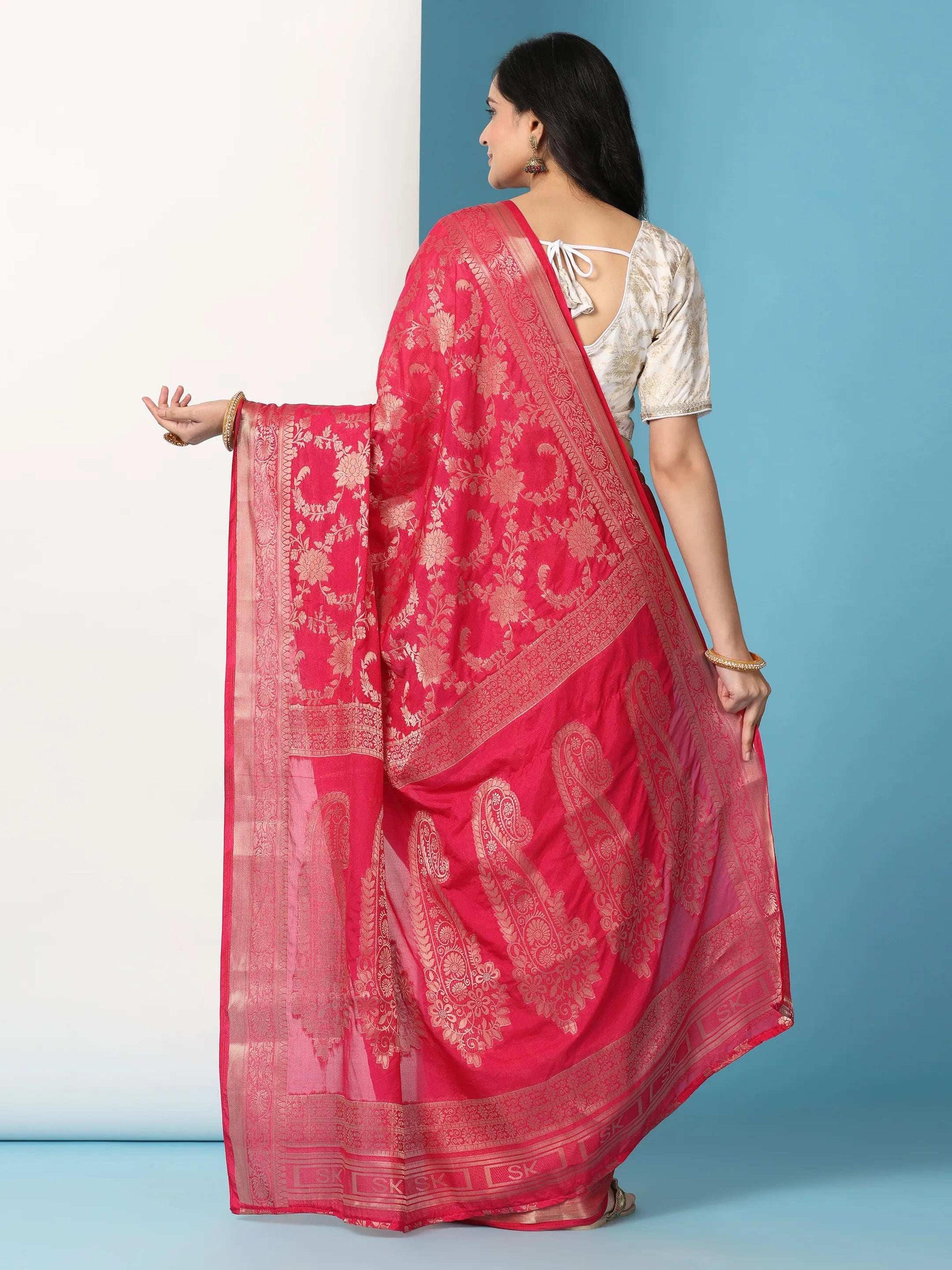 Ready to Wear Pure Banarasi Georgette Saree