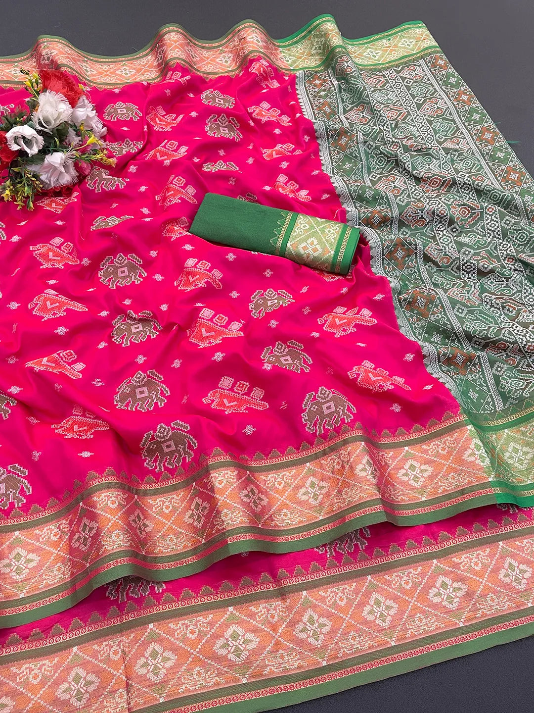 Woven Banarasi Patola Jacquard Pure Silk Saree