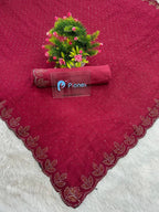 Chinon Crush Silk Saree with Siroski Diamond Work