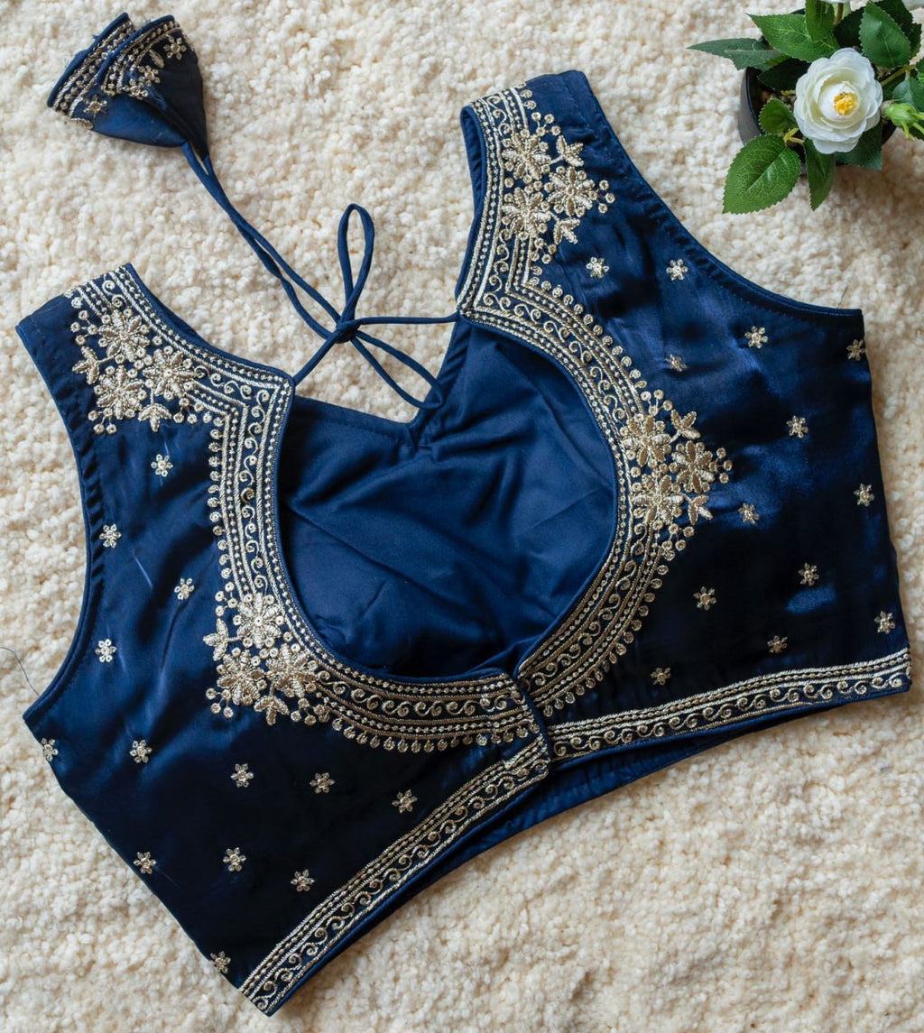 Jimmy Choo Fabric Sequin Embroidered V-Neck Blouse with Tussels