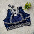 Readymade Jimmy Choo Fabric Embroidered Blouse with Front Hook & Back Tussels