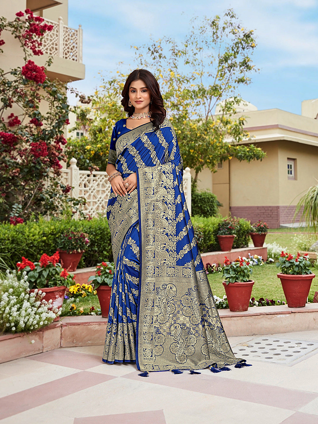 Rama Woven Jacquard Kanjivaram Pure Silk Saree
