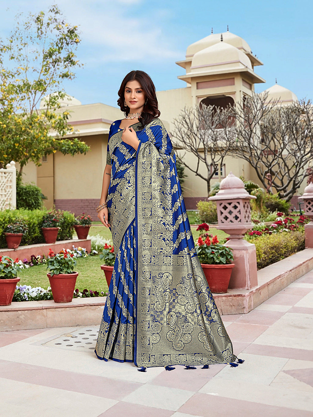Rama Woven Jacquard Kanjivaram Pure Silk Saree