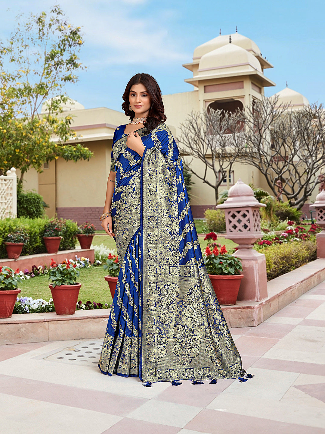 Rama Woven Jacquard Kanjivaram Pure Silk Saree