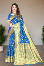 Pionex Woven Kanjivaram Jacquard Pure Silk Saree