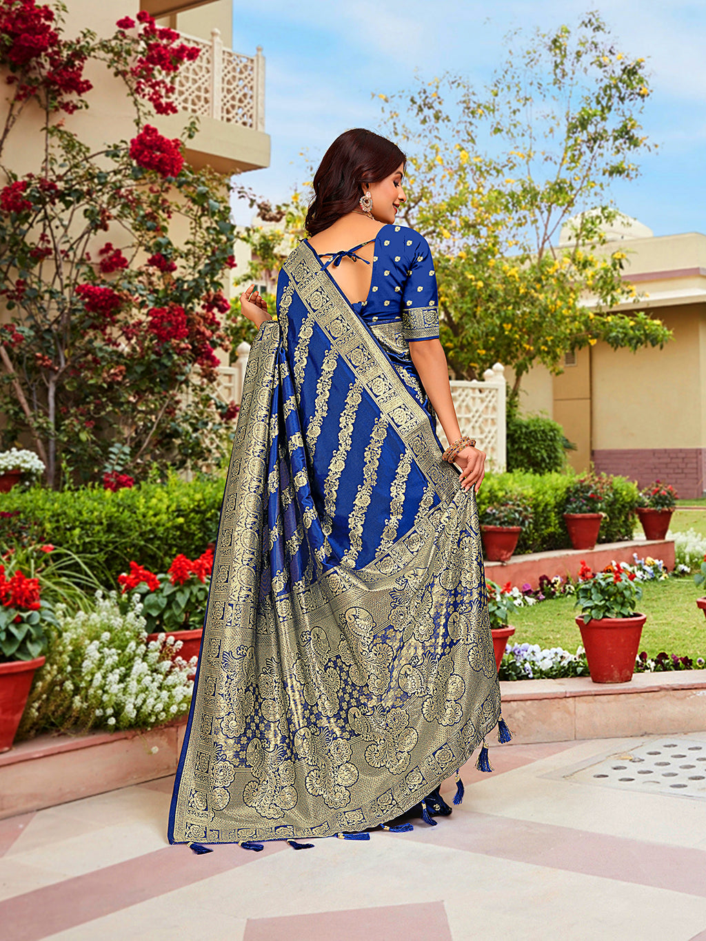Rama Woven Jacquard Kanjivaram Pure Silk Saree