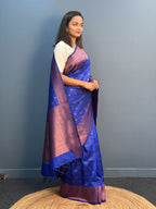 Elegant Patola Print Jacquard Woven Cotton Silk Saree with Zari Butta Work