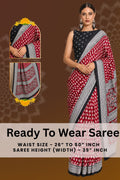 Ready to Wear Bandhani Style Cotton Saree Adjustable Waist - Pionex Fab