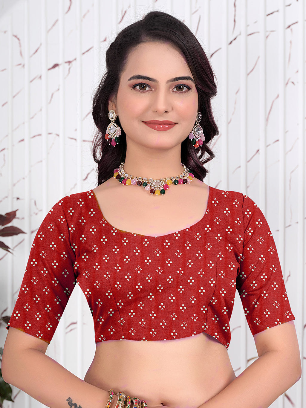 Bandhani Printed Satin Silk Saree for Party Look