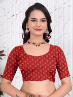 Bandhani Printed Satin Silk Saree for Party Look