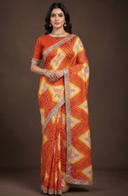 Bandhani Printed Chiffon Saree with Embroidered Border - Pionex Fab