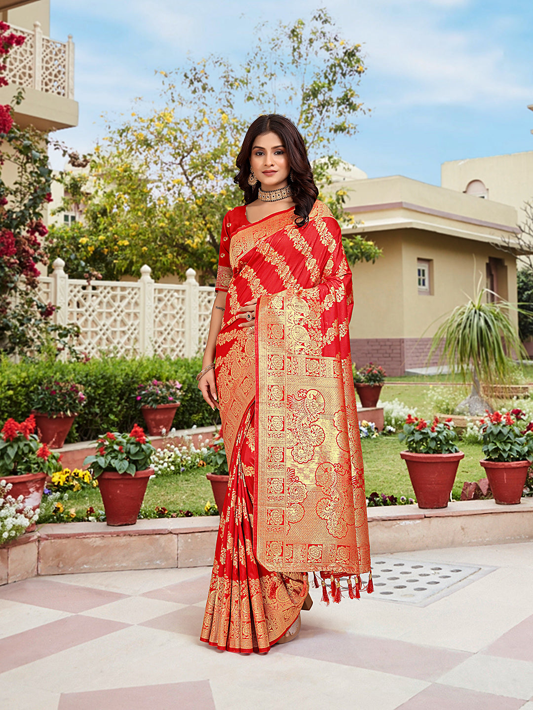Rama Woven Jacquard Kanjivaram Pure Silk Saree