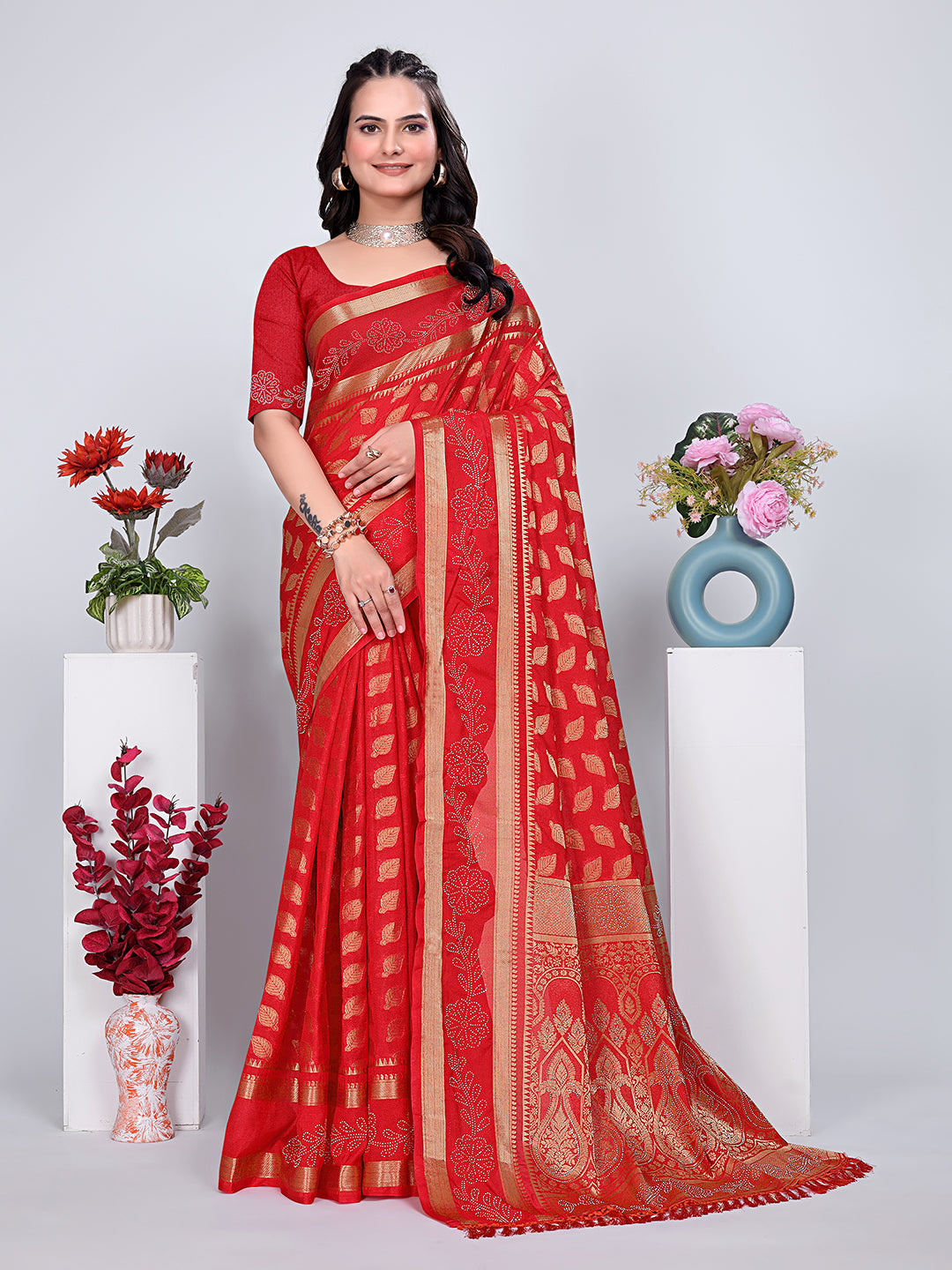 Banarasi Georgette Siroski Work Saree